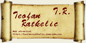 Teofan Ratkelić vizit kartica